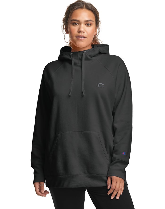 Sudadera Con Capucha Champion Mujer - Plus Powerblend Classic Embroidered C Logo ( Negras ) 0874356-